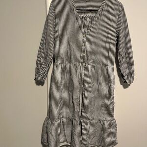 Old Navy Blue and White Striped Shirt Dress
